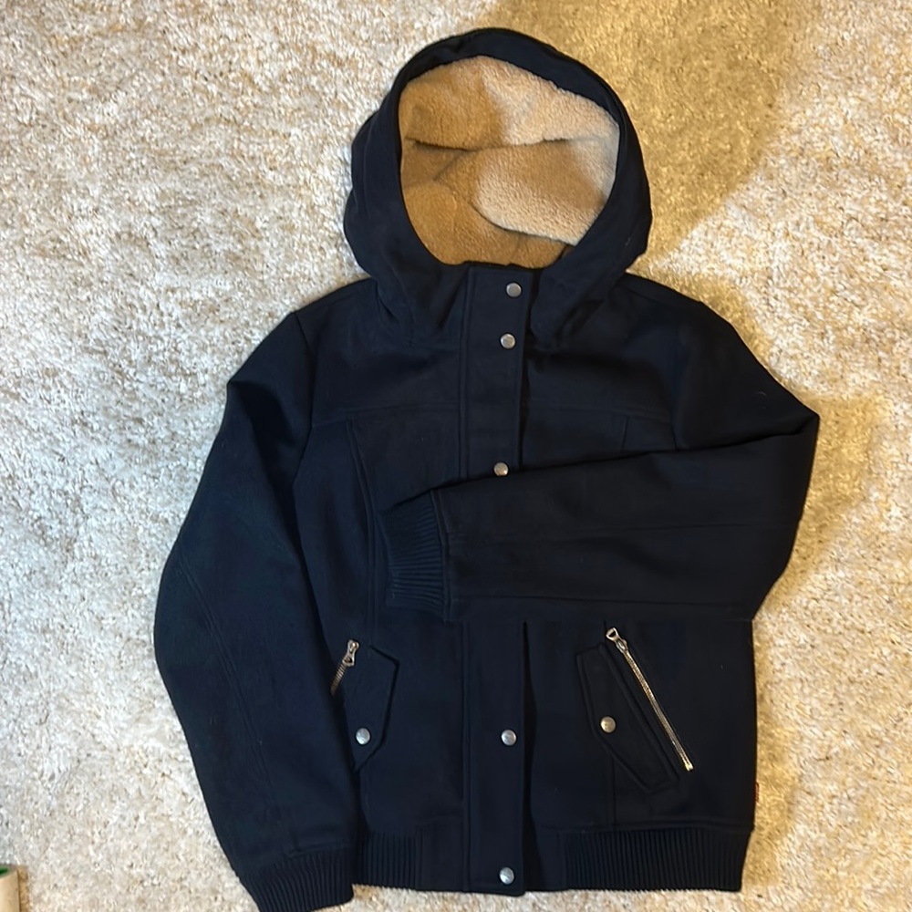 Levi’s Bomber-style coat w/fleece-lined hood